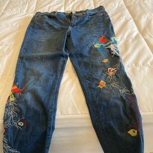 Free people embroidered leg jeans